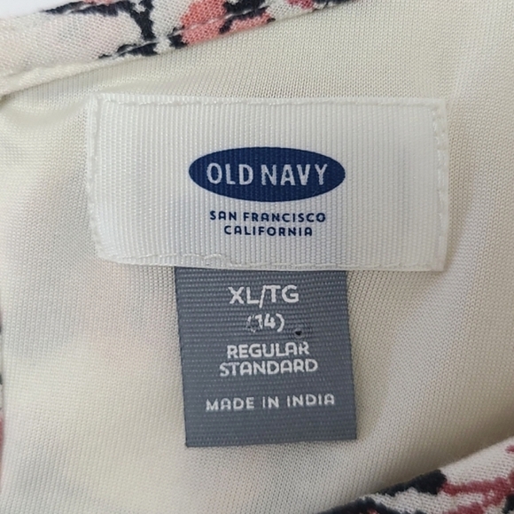 ⭐️3/ $30⭐️ Old Navy Midi Dress Pink Floral Print Cream 3/4 Sleeves Sz 14 Reg - Picture 7 of 11